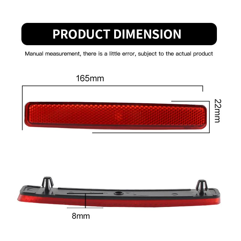 2 قطعة المصد الخلفي عاكس غطاء للعدسات الخفيفة اليسار + اليمين لشركة فولكس فاجن Transporter Multivan T5 2003‐3011 OEM # 7E0945105,7E0945105C #4