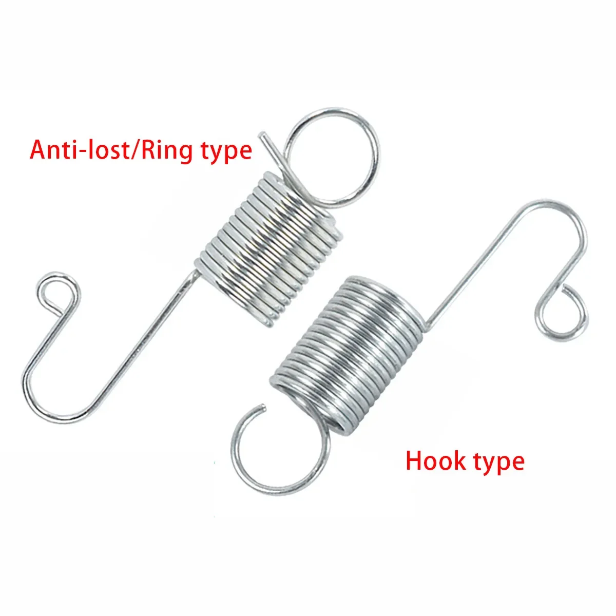 Stainless Steel Tension Spring Hook Spring Steel Galvanize Accessory Hand Screw Ring Wire Diameter 1mm Outer 10/11mm Length 47mm