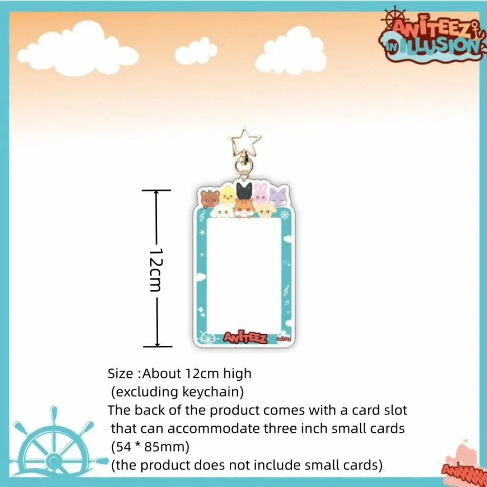 Fashion Women Men Keychain Acrylic Gifts Photo Frame Key Ring Holder Cute Cartoon Kawaii Photocard Case image 6