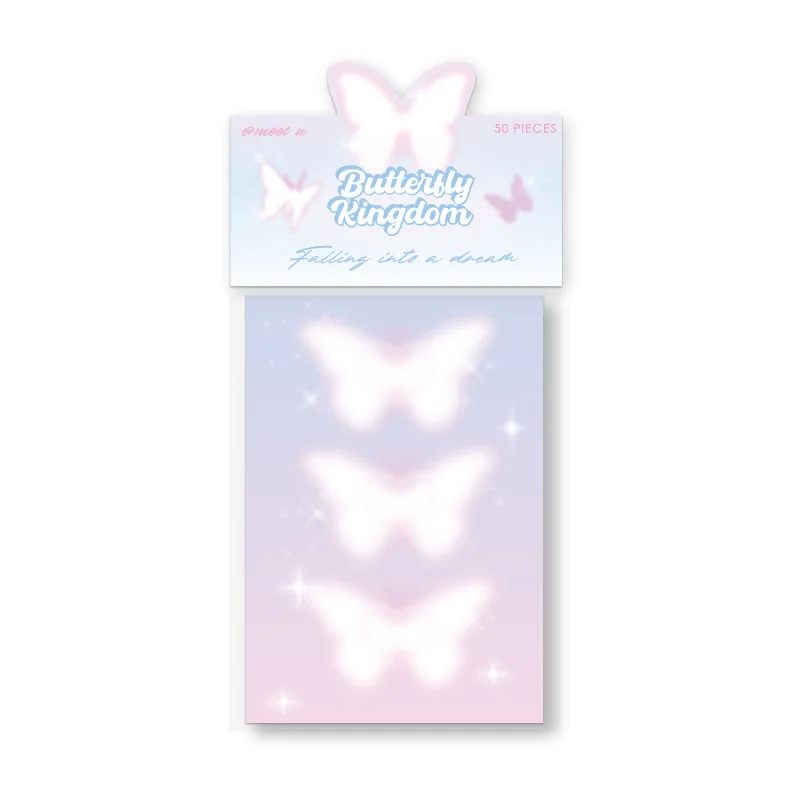 MINKYS New Arrival 50 Sheets Kawaii Butterfly Memo Note Pads To Do List Paperlaria School Stationery