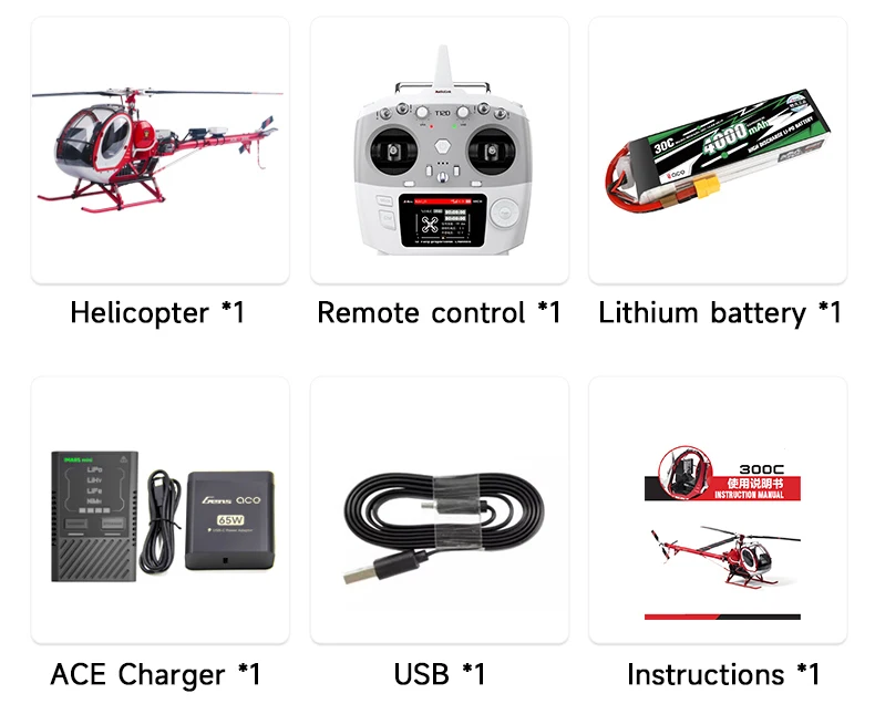 Schweizer JCZK 300C helicopter Hughes all metal high simulation model aircraft ALIGN 450L 470 380  aircraft H1 flight control
