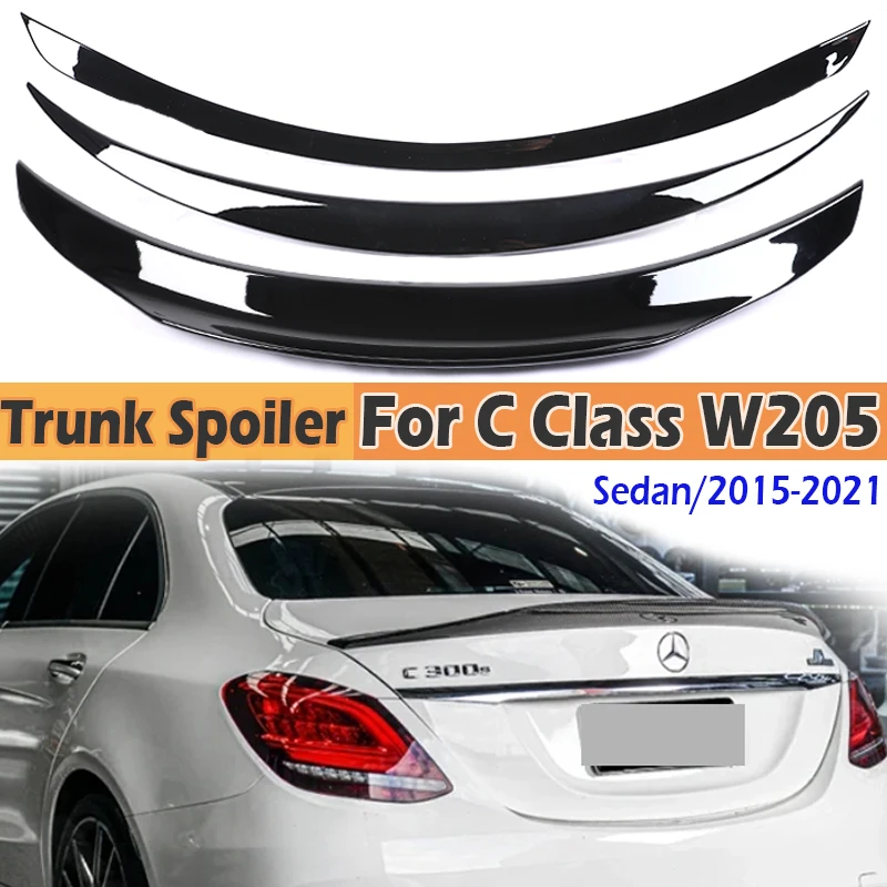 

Задний спойлер из карбона для Mercedes-Benz C-класса седан W205, дефлектор в стиле C63s AMG PSM, глянцевый черный, 2015-2021 гг.