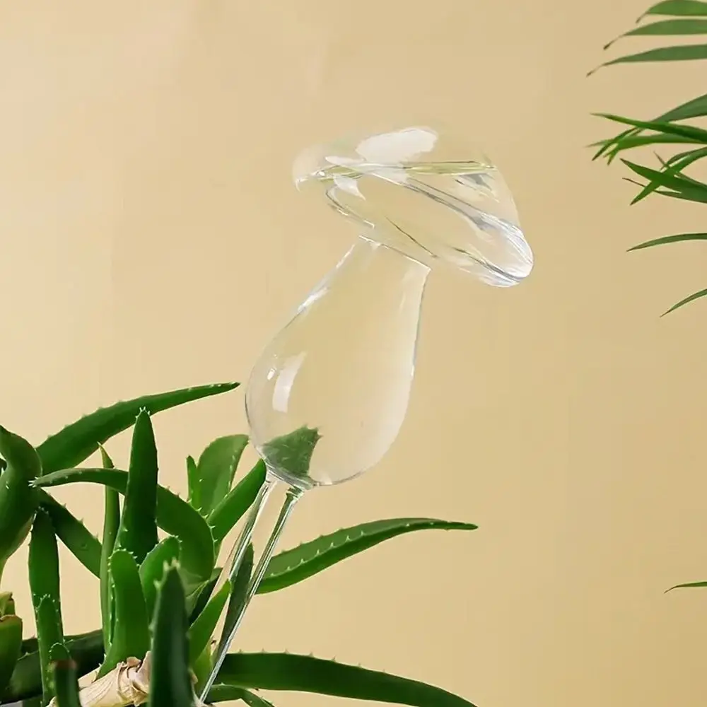 Mushroom Shape Plant Watering Glass Globes Self Watering Glass Mushroom Automatic Watering Device Rainbow