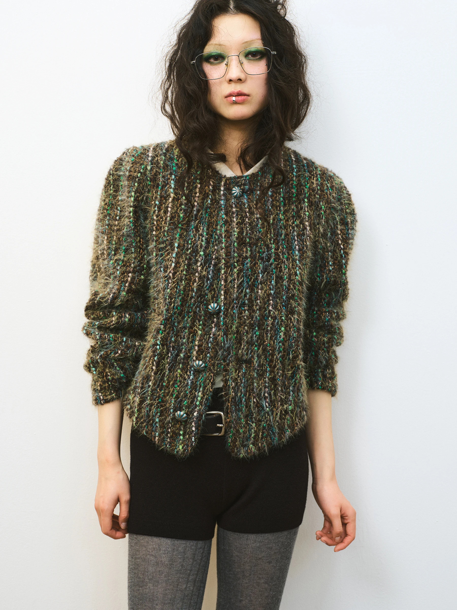 Elegant Short Coat Verno Time's Wrinkle Retro Color Soft Fluffy Woolen Sleeve Design Fashionable Ladies' Spring Outerwear