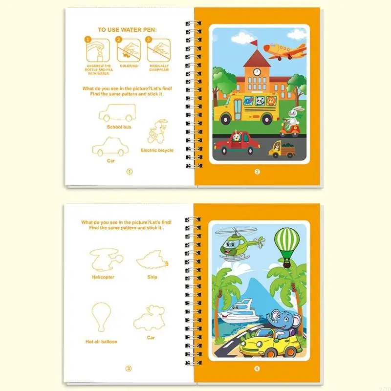 D7YD 6 stuks magisch waterdrapping boek Ontkenningsspeelgoed kunstspeelgoed voor kinderen peuters
