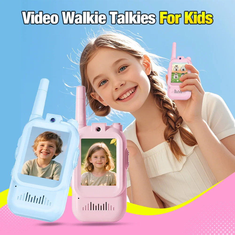Kids Rechargeable Video Walkie Talkies 2 Pack Long Range 2