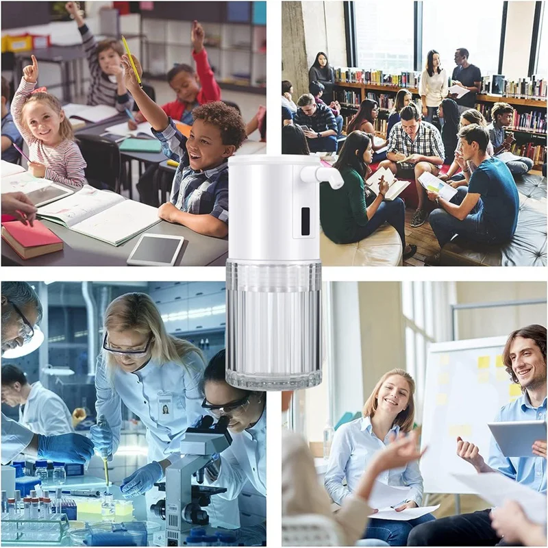 タッチレス充電式自動石鹸ディスペンサー、バスルーム用ハンドソープ、カウンタートップ、使いやすい、350ml