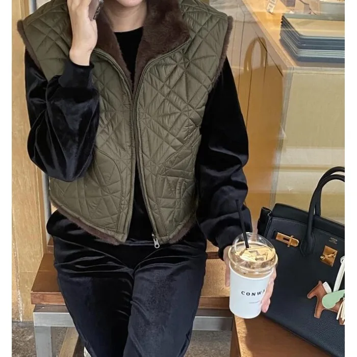 Versátil dois lados wearable design sensação colete coreano sle all-match camisola para mulher adequado para vários ocns