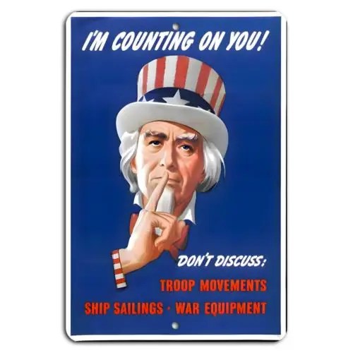 Silent Support: Your Nation Needs You - Keep It Confidential!-Aluminum-tin sign