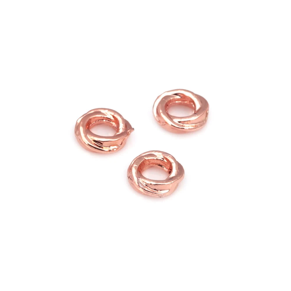 4MM 6MM 18K Goldfarbene Messing Runde Gedrehte Kreisförmige Armband-Abstandhalterperlen Schmuckherstellungszubehör DIY-Zubehör – Detail 22