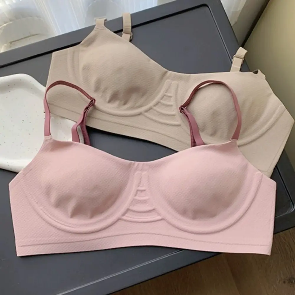 

Comfortable Sweet Wireless Push Up Bra Shockproof Lingerie Underwear for Women Thin Anti-sagging Seamless Bra Girls