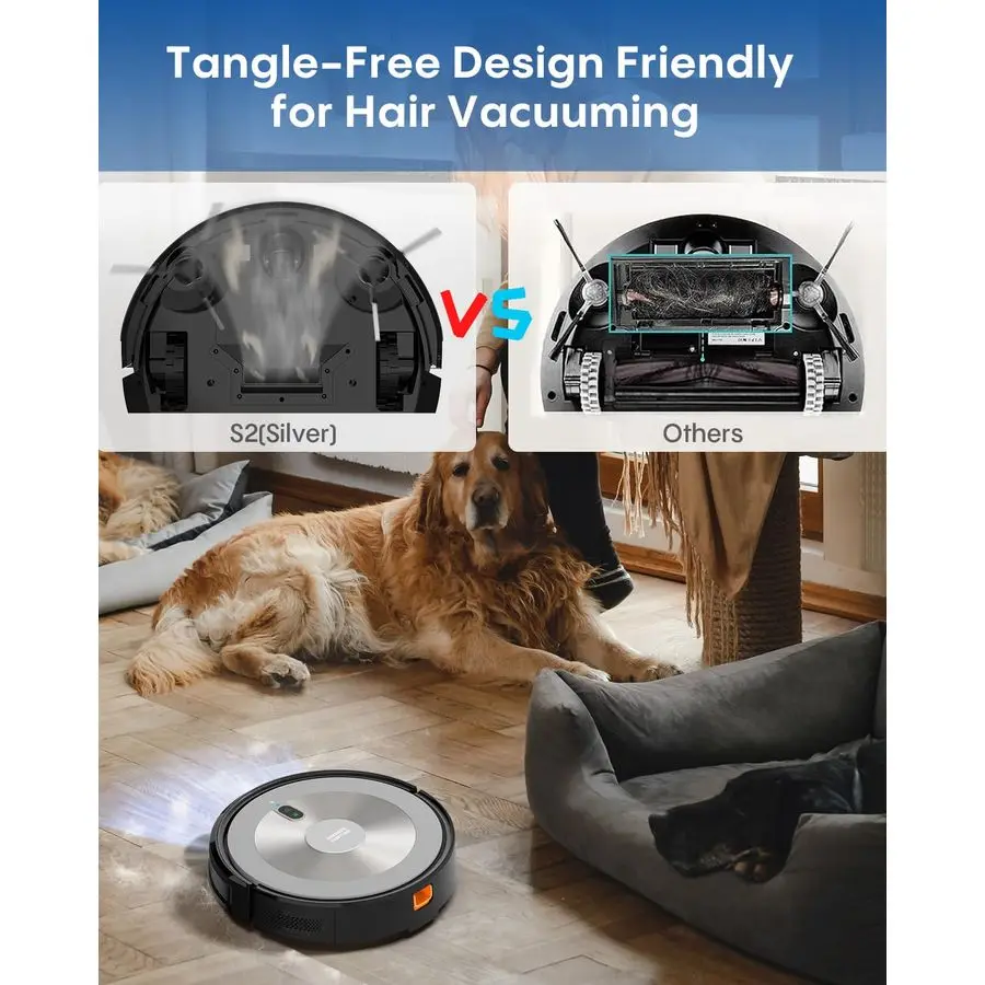 مجموعة مكنسة كهربائية وممسحة، مكنسة كهربائية روبوتية 3 في 1 مع محرك شفط بدون فرش بقدرة 4000 باسكال، خالية من التشابك، شحن تلقائي، جدول زمني #3