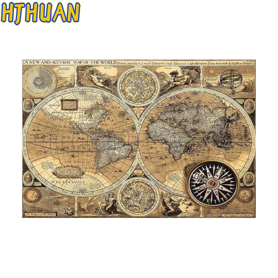 

DIY Diamond mosaic painting Countdown world map Square Round Embroidery Rhinestones Full Diamond Painting Cross Stitch Decor