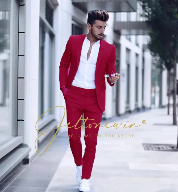 

Wedding Men Suits Tuxedo Costume Homme Terno Masculino Slim Fit Blazer 2 Pieces (Jacket+Pants) Elegant Dress Men's Suits