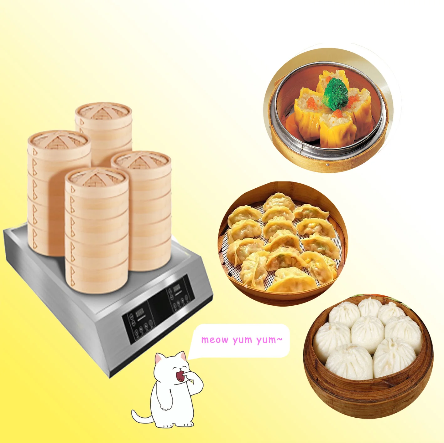 

Electric Induction Bun And Dim Sum Steamer Stainless Steel For Restaurants Factory Direct