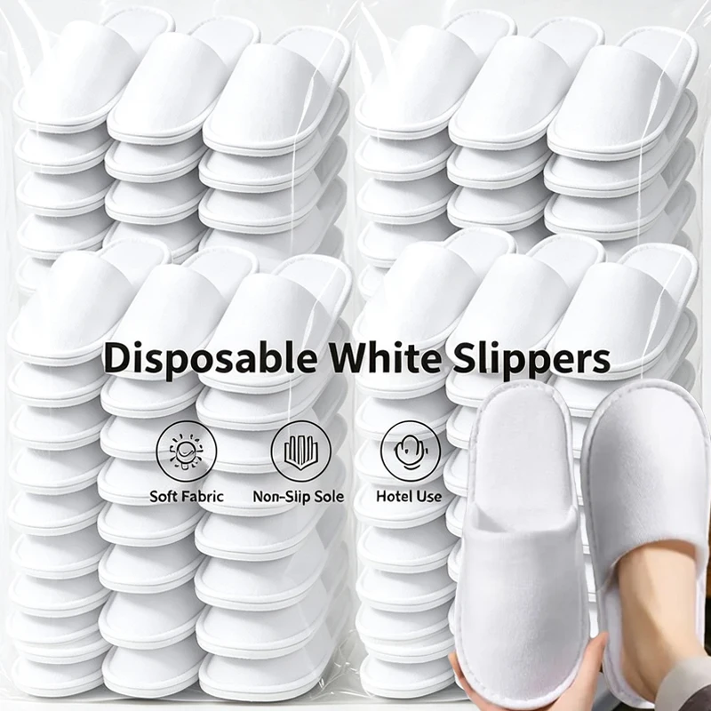 2026 New Disposable Slippers for Home Guests Travel Hotels Thickened Anti Slip Indoor Disposable Slippers