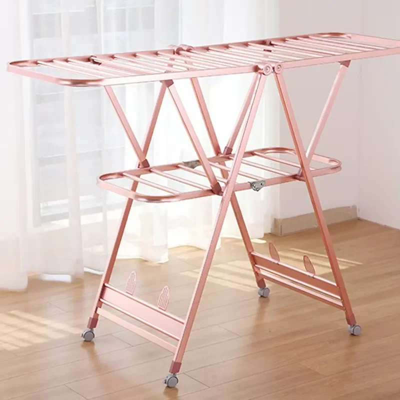 Foldable Butterfly Stainless Steel Clothes Hanger 2 Layer Adjustable Drying Rack for Home Laundry Space Saving Organizer Tool