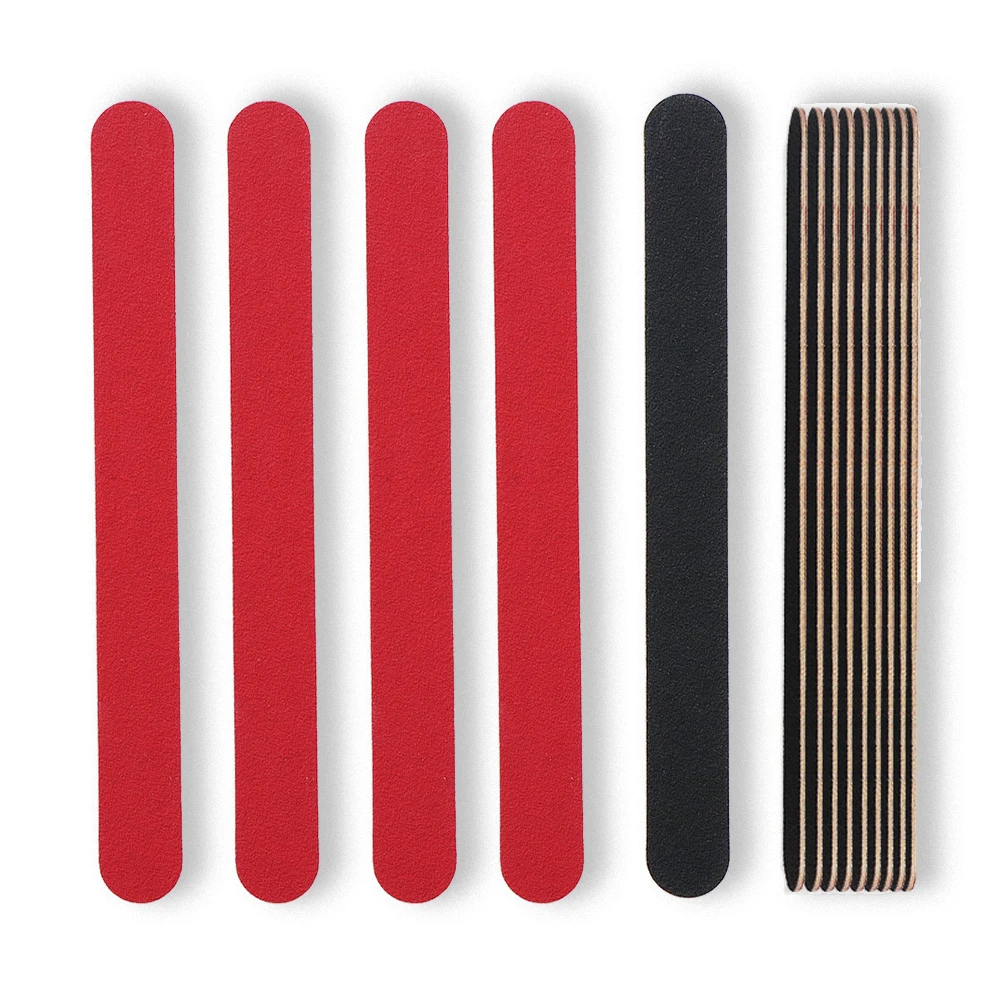 50/100Pcs Double Sided Sandpaper Nail File 180/240 Grit Wood Manicure Buffer For Professional Manicure Salon Nail Supply Tool