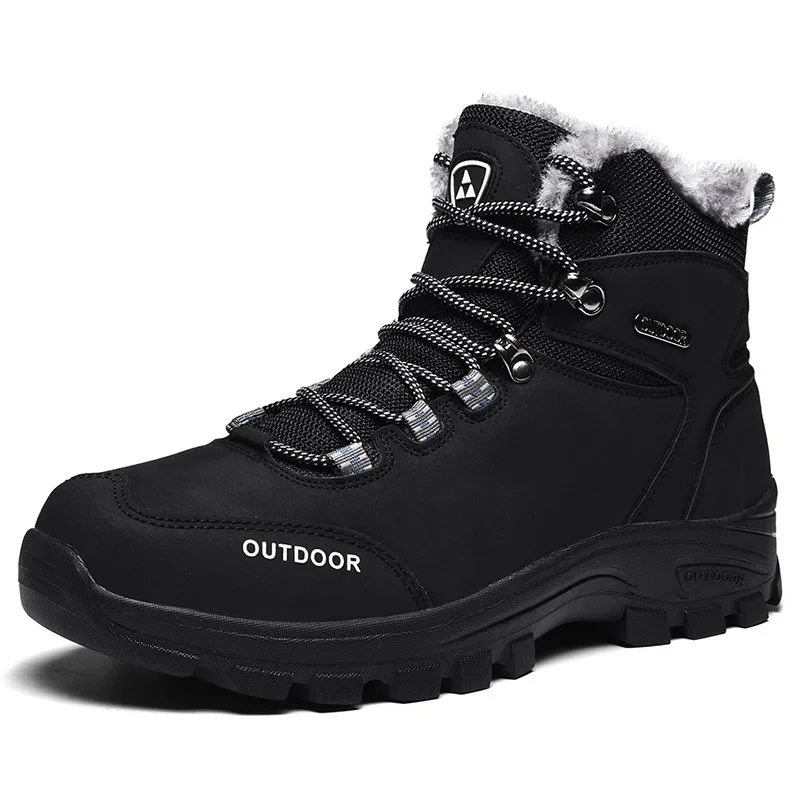 Men's outdoor hiking shoes waterproof wear mountain running travel high top plus velvet boots field hiking tactical boots