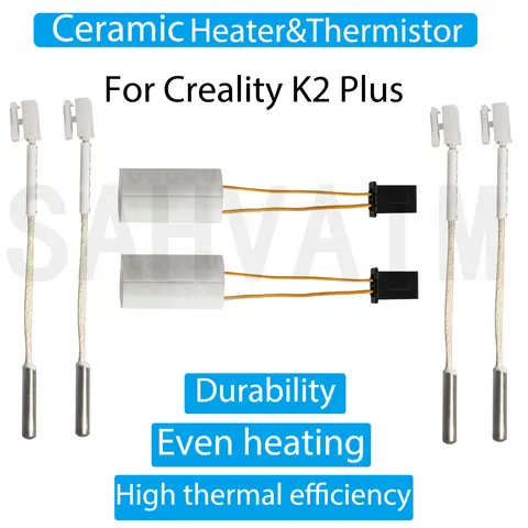 K2 Plus Hotend 서미스터 세라믹 가열 튜브 Creality K2 Plus 가열 블록 액세서리 용 높은 열 전도성