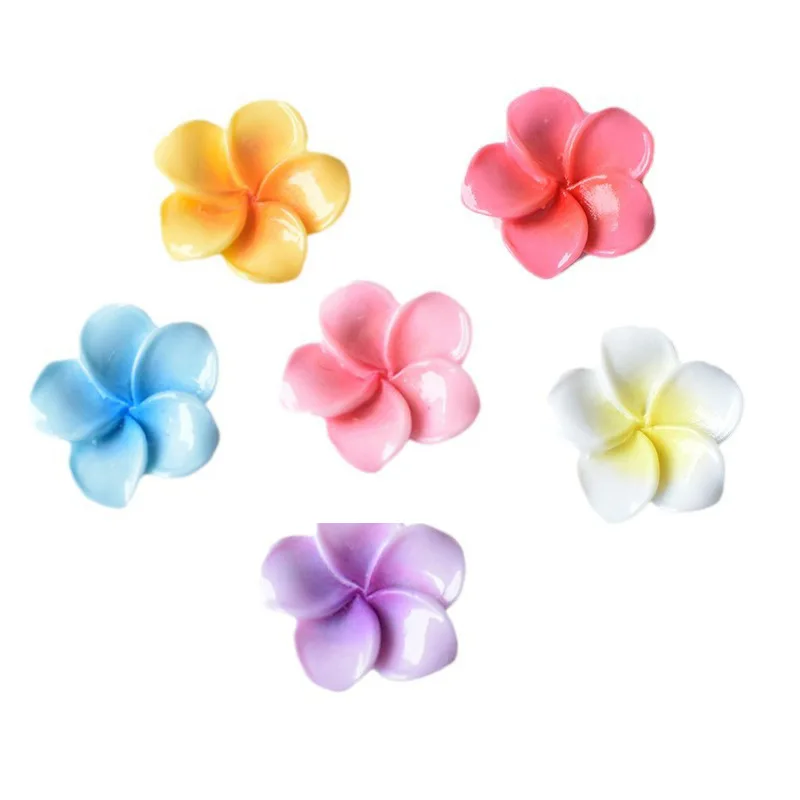 5pcs cute colorul flower cartoon resin flatback cabochons for diy jewelry making handmade crafts materials