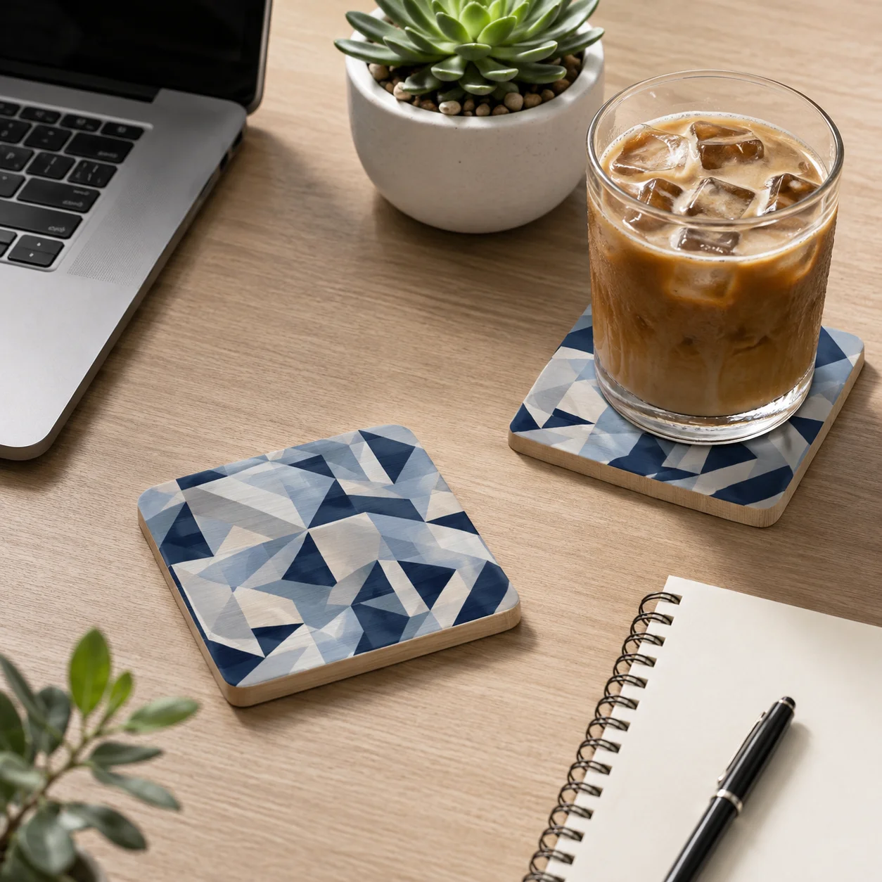 Custom Wooden Coaster  Square Rounded Corner Drink Coaster DIY Printable Wood Cup Mat for Home Table Decor Housewarming Birthday