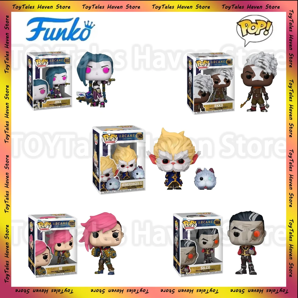 Funko Pop Arcane Temporada League of Legends 10Cm Arcane Anime Figura Jinx Vi Ekko Silco Figura de acción Modelo de estatua coleccionable