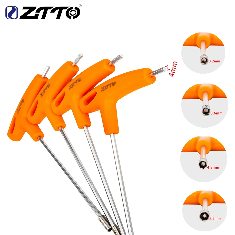 

ZTTO велосипедный ключ со скрытыми спицами, Т-образная втулка, встроенный инструмент для спиц, шестигранные головки 3,2/3,6/4,8/5,5 мм, многофункциональные запасные части