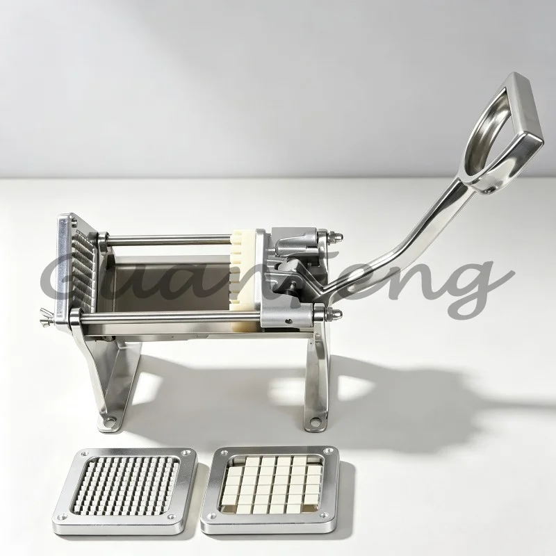 Stainless Steel Manual Vegetable Cutter, Vertical Dual-Purpose Multifunctional Potato Fruit Chip Slicer