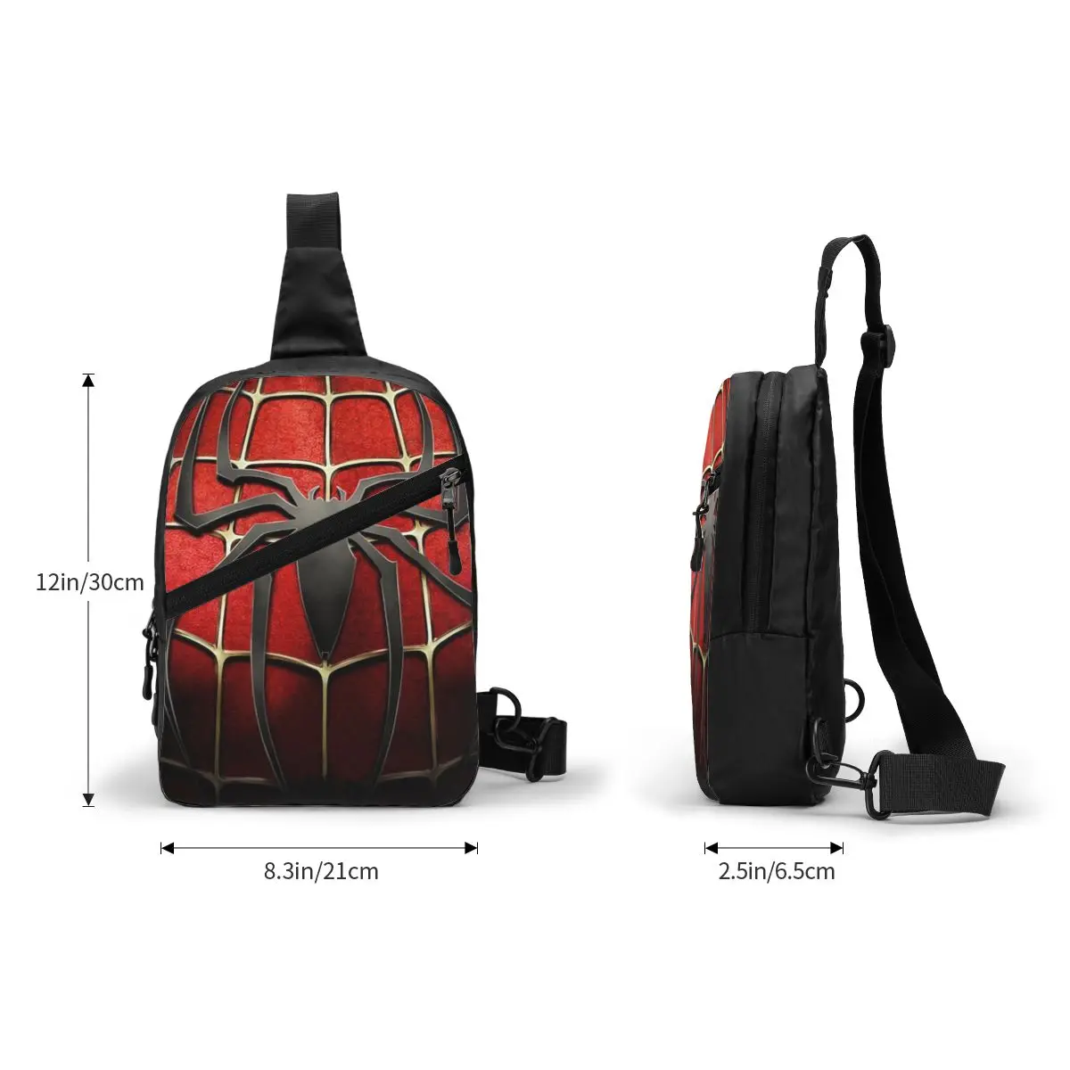 Personalized Spider Chest Sling Bags Men Fashion Animal Shoulder Crossbody Chest Backpack Travel Hiking Daypack