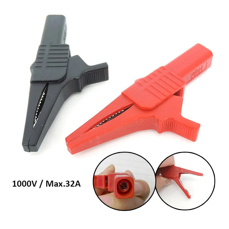 

Alligator Clips Metal Connector DIY Clips Test Probe 4mm banana plug Cableinsulated clamp testing Clamp Jumper Line