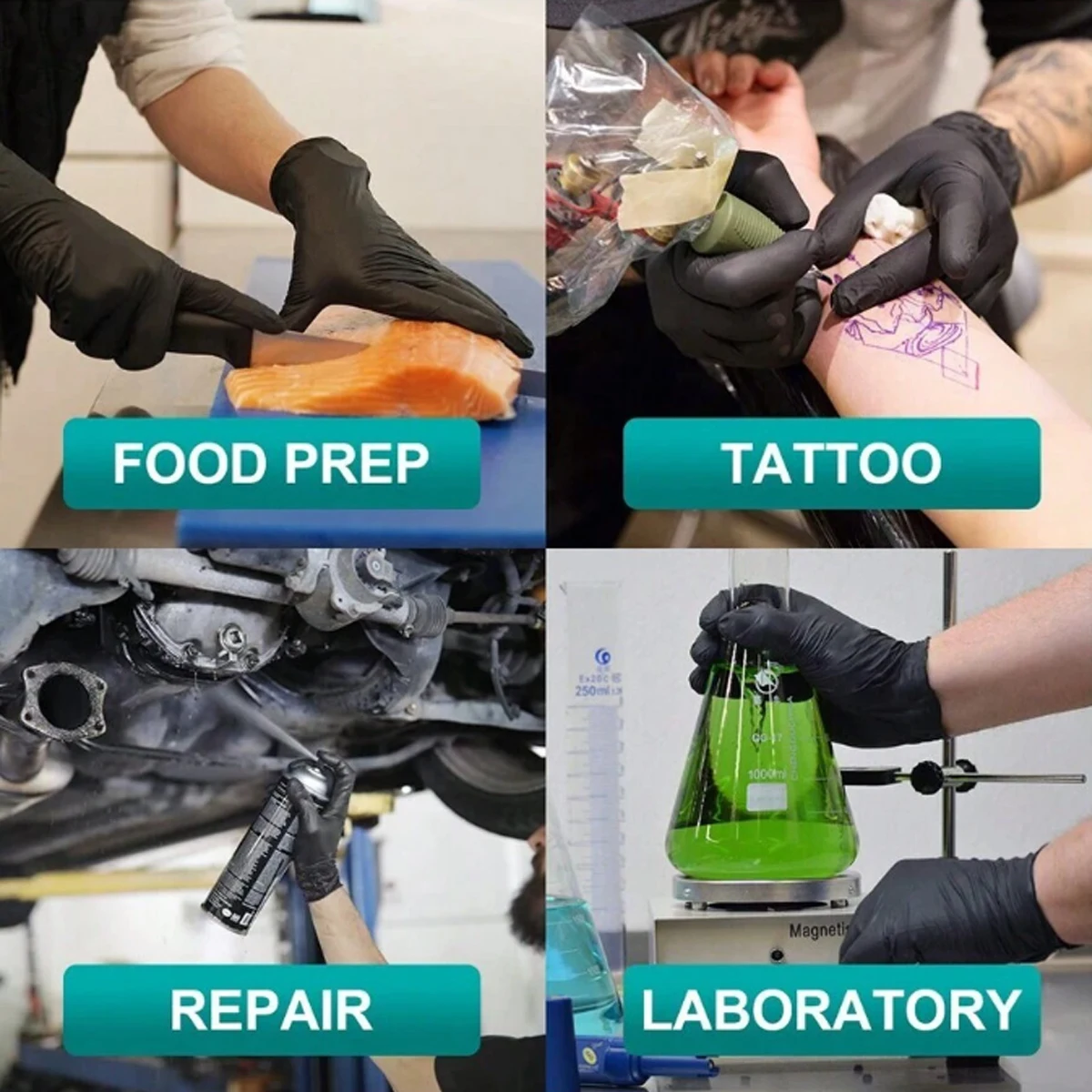 Lanke Black Disposable Nitrile - Rubber Glove Cleaning recension och pris