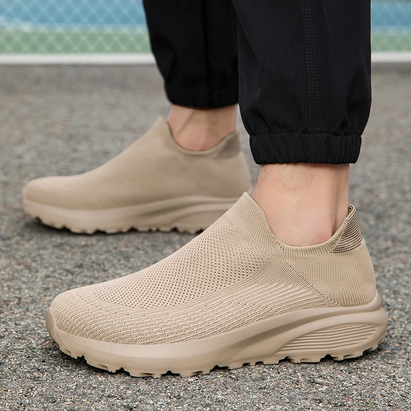 

Summer Men's Sneakers Comfortable Breathable Lightweight Soft Wide Toe Non-slip Flat Socks Shoes Outdoor Casual Sports Shoes 47