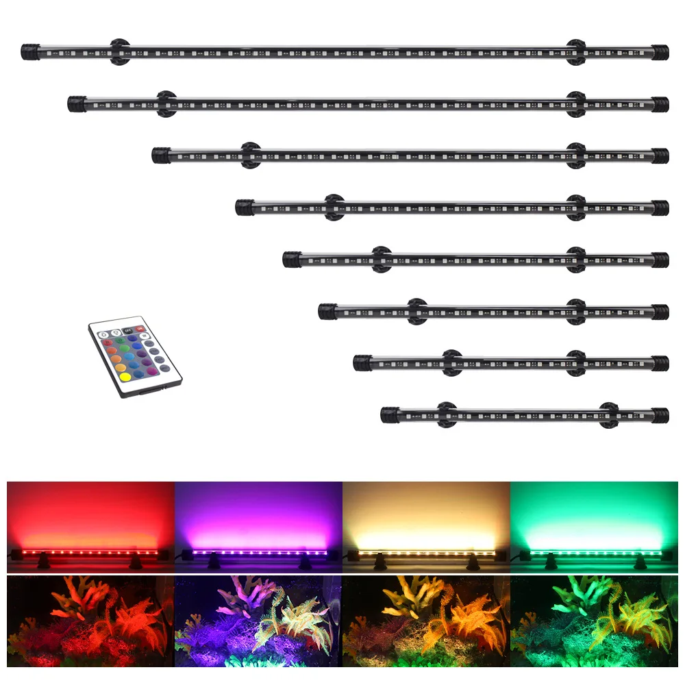 Telecomando RGB Fish Tank Light dimmerabile impermeabile LED luci sommergibili per acquari per acquari illuminazione per acquari