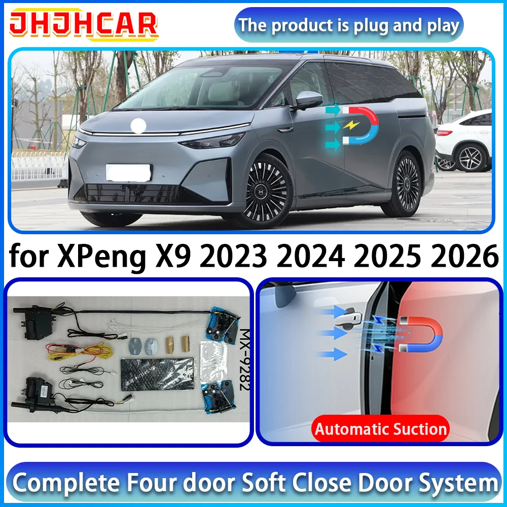 JHJHCAR for XPeng X9 2023 2024 2025 2026 Automatic Door Closer Lock Electric Suction Soft Close Door Kit System Plug and Play