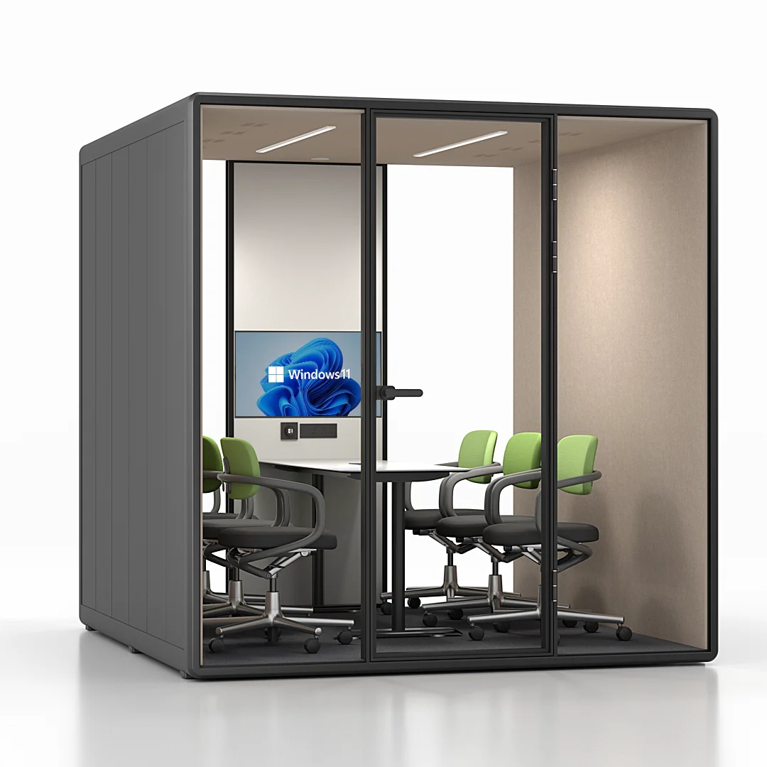Acoustic Quiet Aluminum Soundproof Office Phone Booth For Home Office & Mall Use Large Size Recording Studio Pod