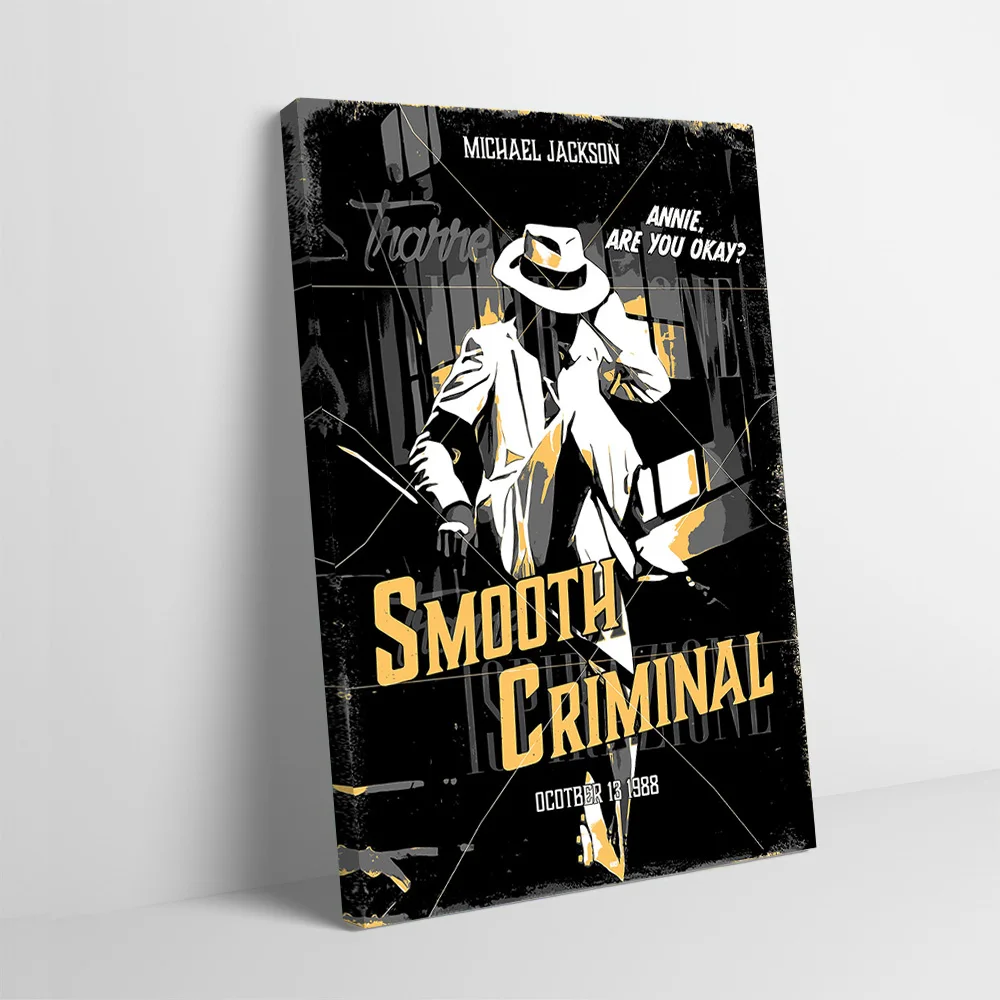 Michael Jackson Smooth Criminal Poster Customizable Printed Canvas Painting for Pictures Wall Art Room Decorating Interior Mural