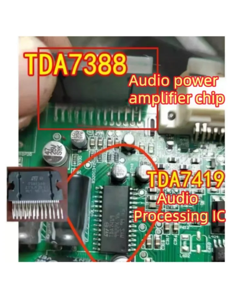 5pcs/lot TDA7388 YD7388 CD7388 is suitable for Kia K2 car audio amplifier TDA7419 audio processing IC chip
