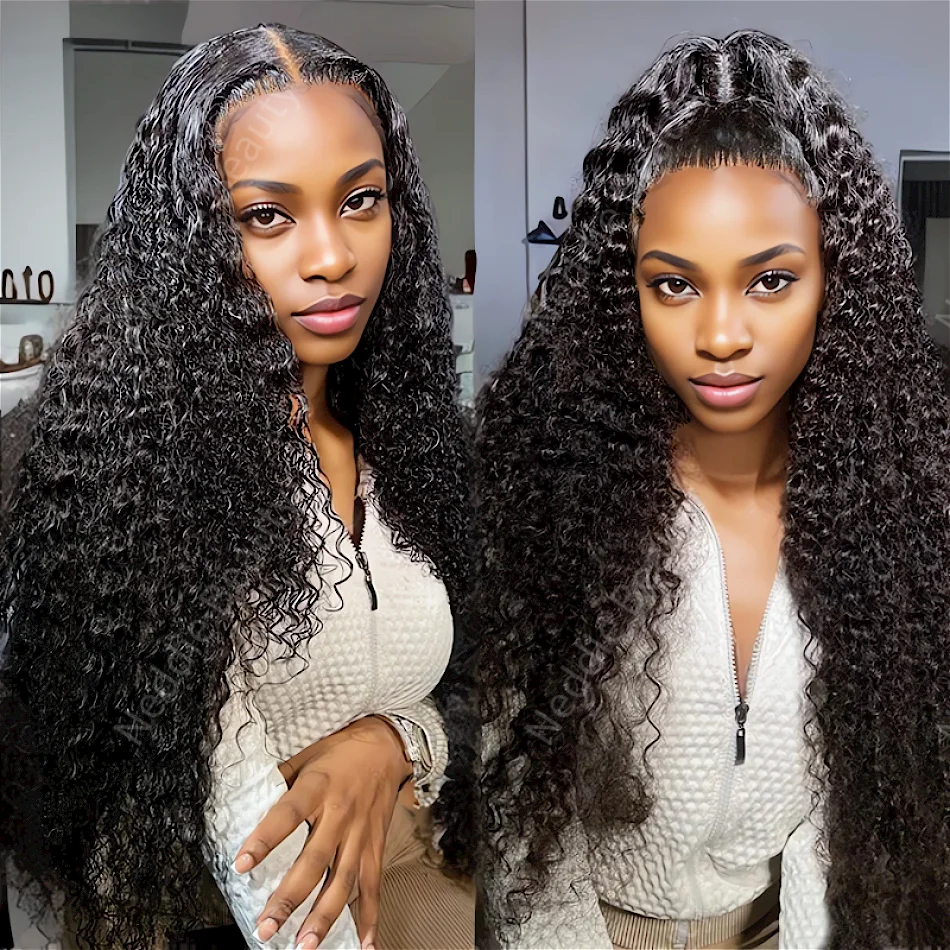 Lace Frontal wig 13x6 HD Transparent Short Curly Human Hair 100% Natural 30 40 Inch Deep Wave Brazilian Wigs For Women Choice