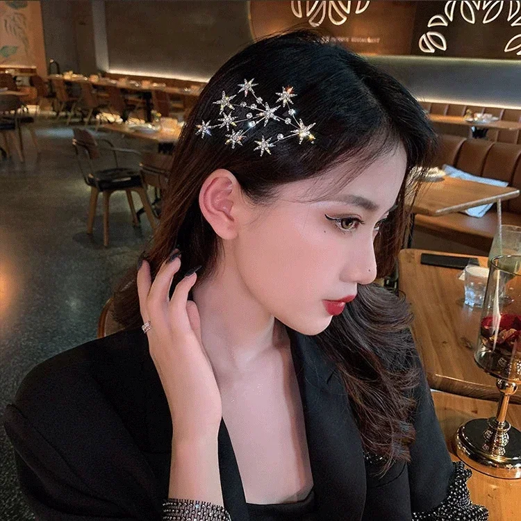 Women Hair Clip Buling Star Rhinestone Girls Hair Accessories Hairpins Fashion Jewelry Headwear Butterfly Hair Clips Female