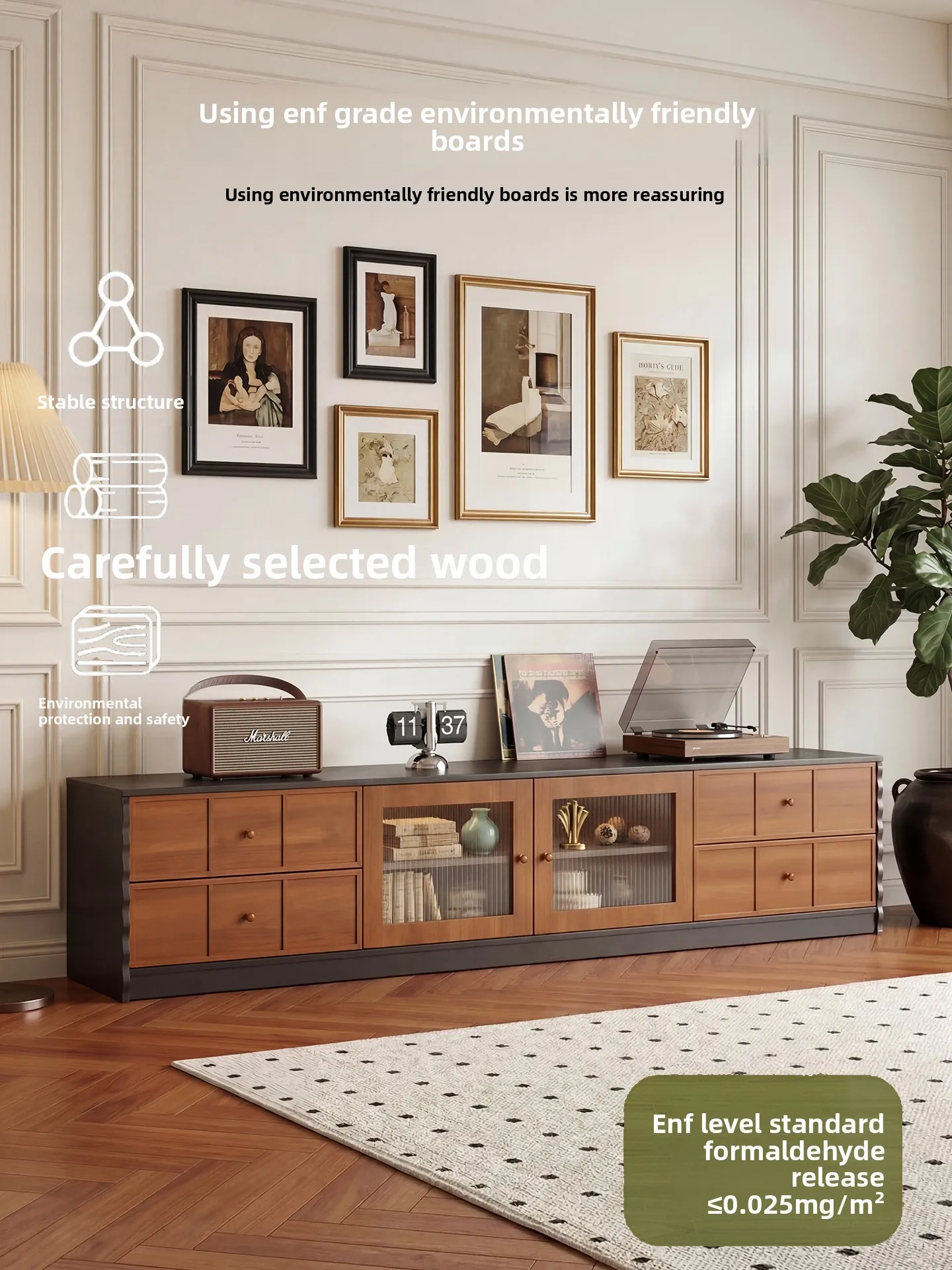 CX antique floor-to-ceiling TV cabinet small apartment French retro solid wood display storage locker