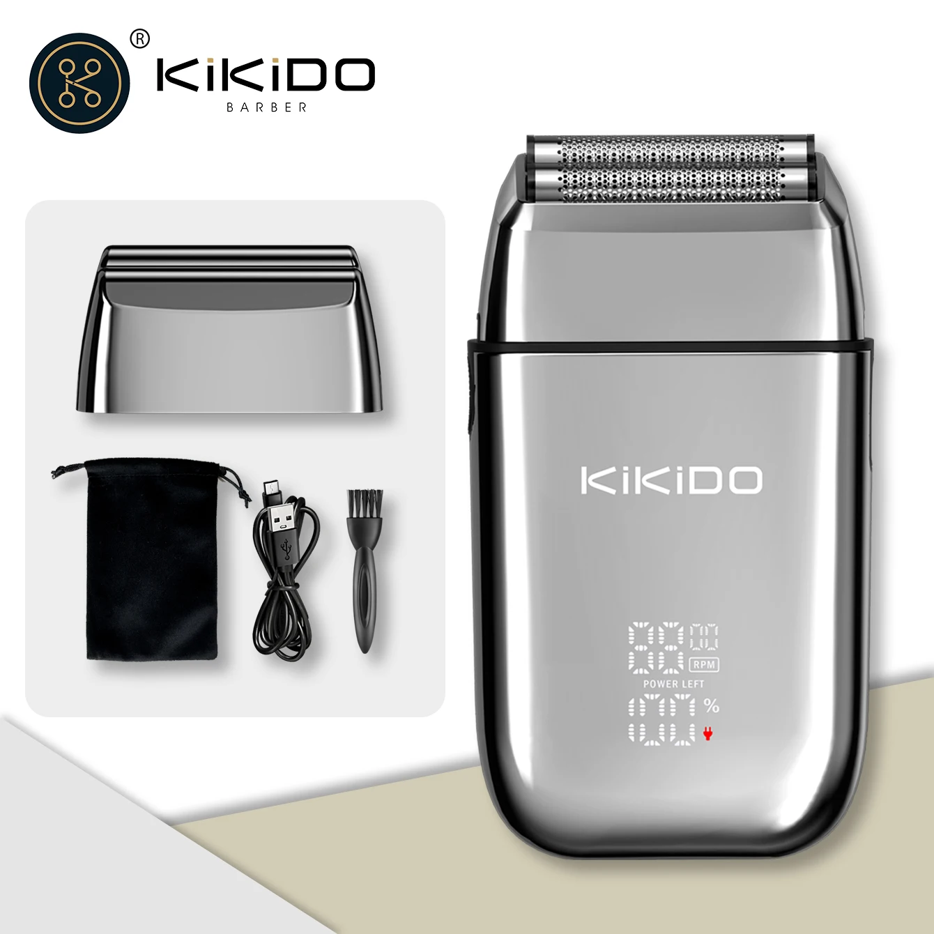 KIKIDO Electric Shaver 8500 RPM Professional Shaver Metal Shaving Machine USB Rechargeable Razor Beard Trimmer for Men KK-TX2