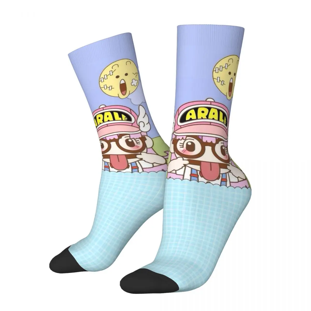 Winter Warm Funny Women Men Arale Dr Slump Socks Japanese Anime Non-slip Middle Tube Socks