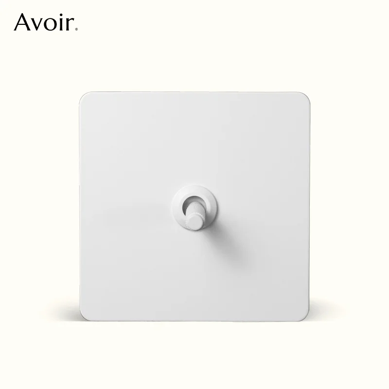 

Avoir White Carved Lever Toggle Switch 2 Way Wall Power Socket 86 Type EU French Plug Outlet Stainless Steel Panel Light Dimmer