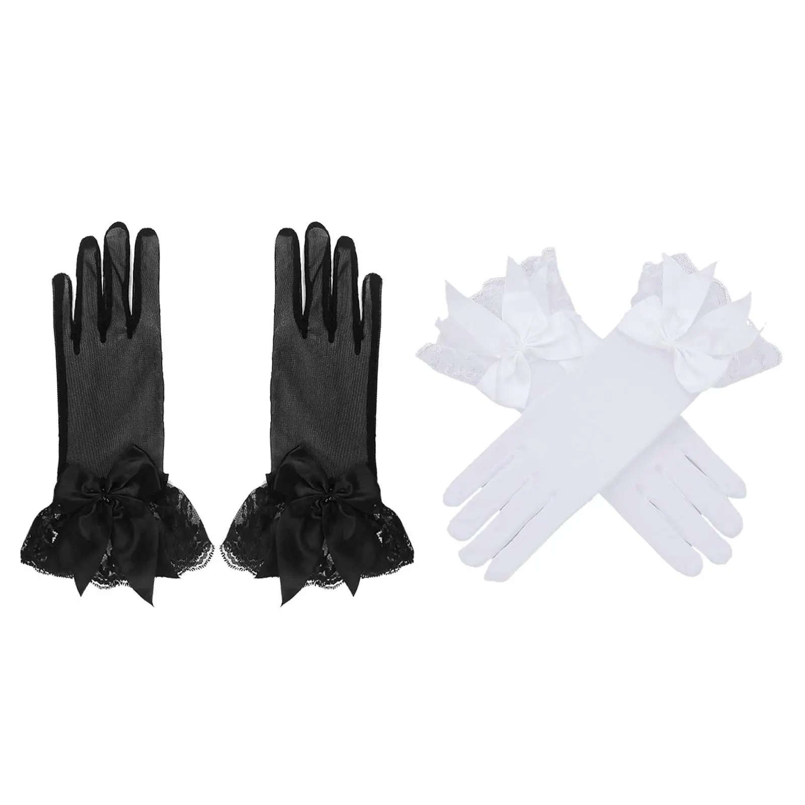 Ladies Lace Gloves Multifunction Dress Gloves Wrist Length Fashion Durable Bridal Gloves for Opera Party Banquet Cosplay Prom