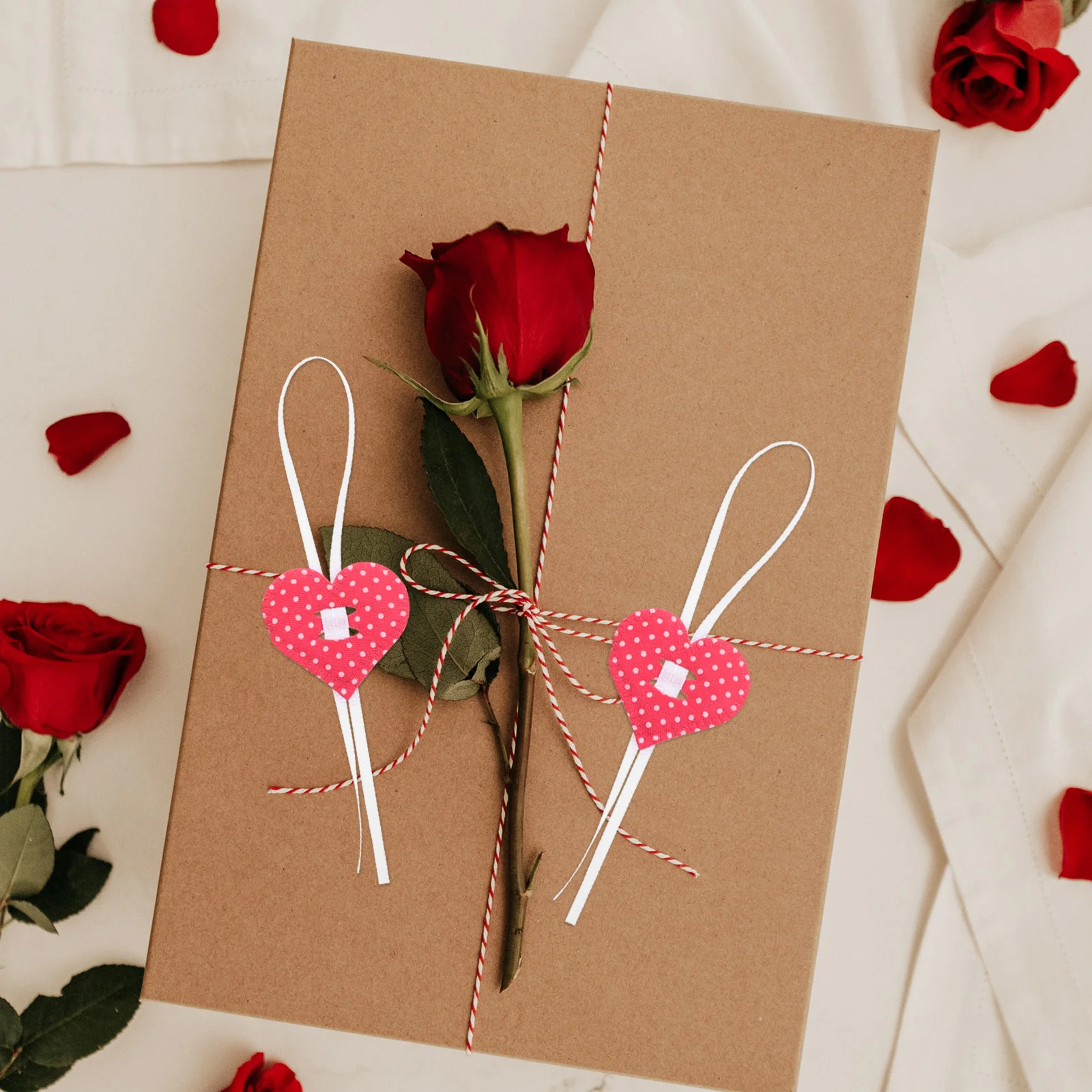 

1Set Heart Embellishments DIY Ribbon Valentine Craft Wedding Bouquets Party Wrapping Decoration Supplies Valentine Craft