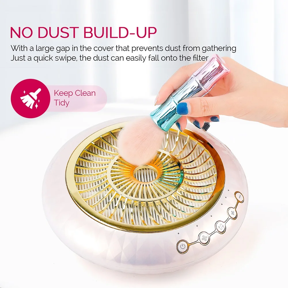 Nail Dust Collector Powerful Nail Vacuum Fan Low Noise Dust Collector Extractor with Reusable Filter For Manicure