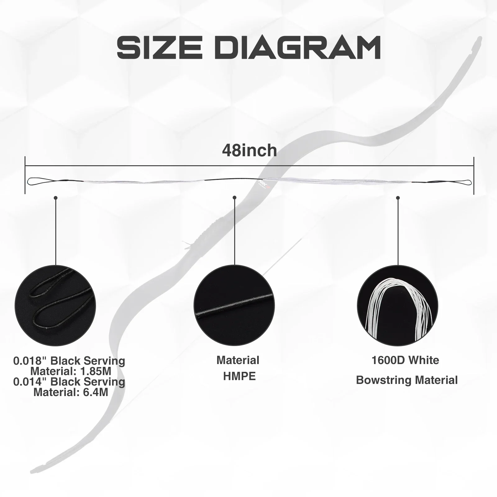 1Pcs 48 Inches HMPE Serving, 0.025