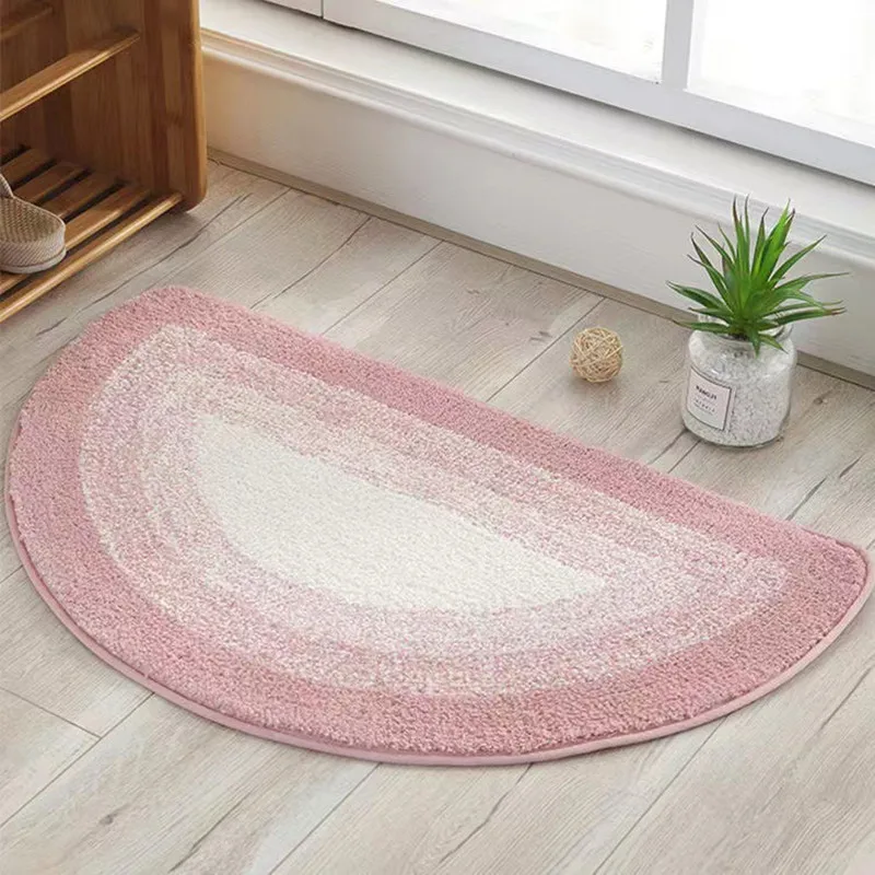 

Super Absorbent Floor Mat Bathroom Rug Semicircle Pink/Gray/Green Entrance Door Mats Home Absorbent And Anti-skid Floor Carpets