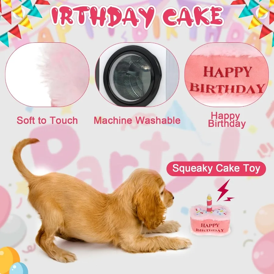 زي عيد ميلاد الكلب، قبعة لطيفة، وشاح باندا وكعكة صارصة، لعبة الكلب لحفلات أعياد الميلاد، هدية رائعة للحفلات الصغيرة